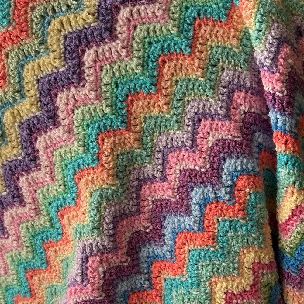 Crocheted Afghan - Blanket - 36”x48